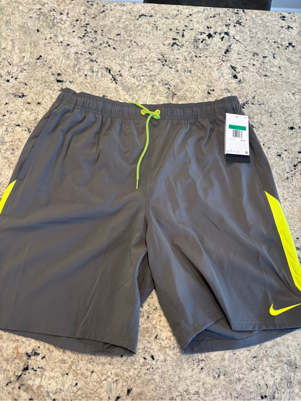 Nike Gray Elastic-Waist Swim shorts